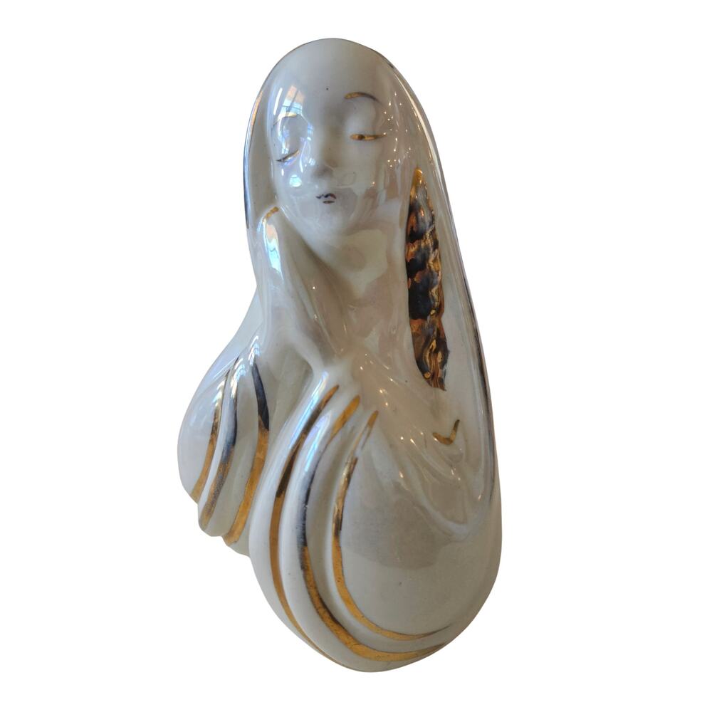 Vintage Madonna Bust Planter Lady Head Vase Religious Planter - Picture 2 of 11